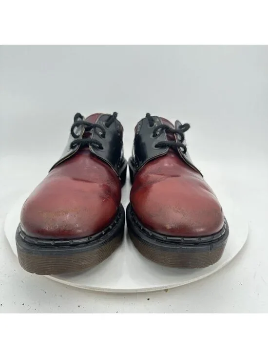 Dr. Martens Men Size UK 10 US 11 Red Maroon Black Leather Brogue Oxford Shoes - Picture 3 of 10